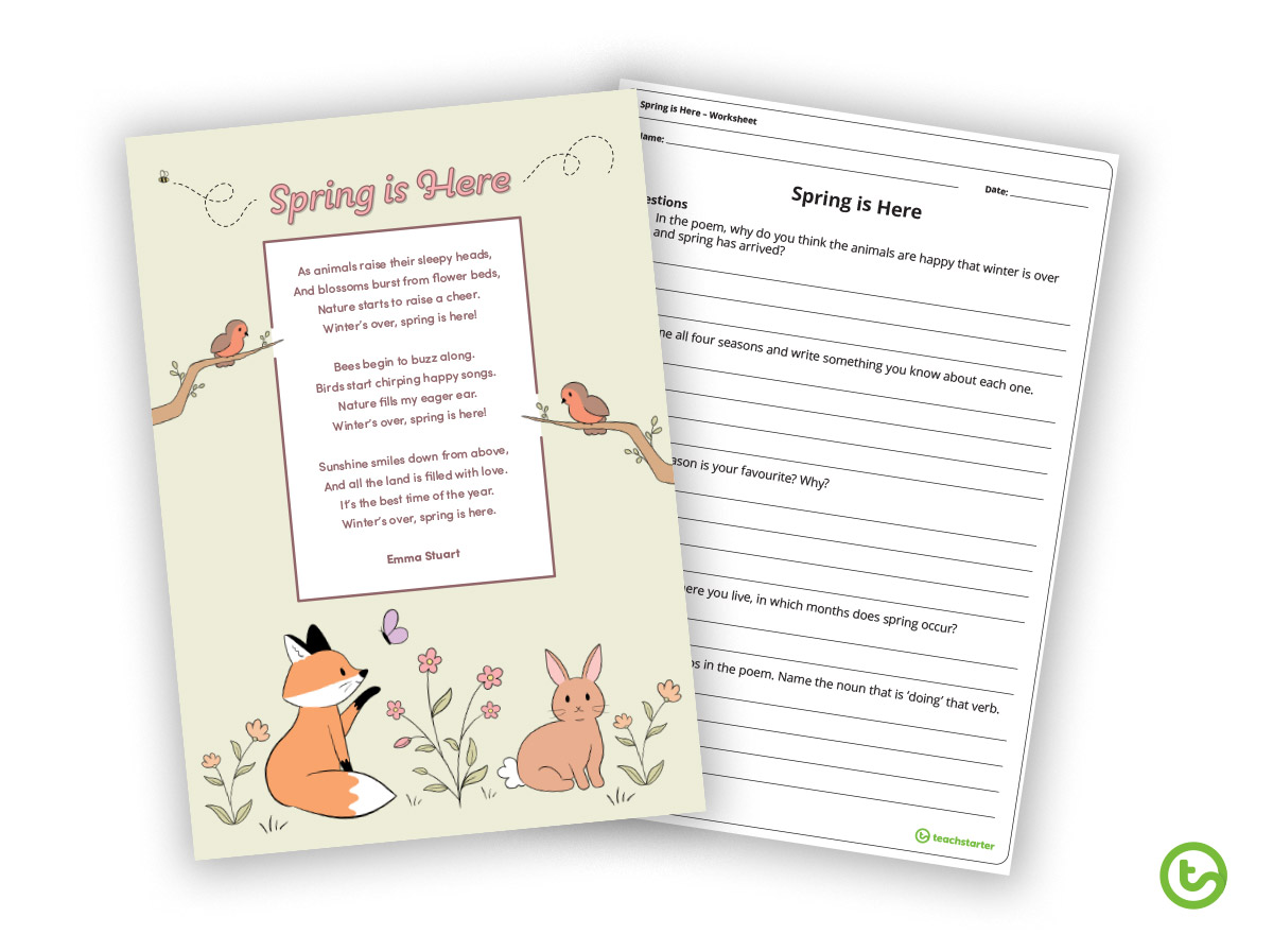 Spring Activities for Kids - Spring Poem