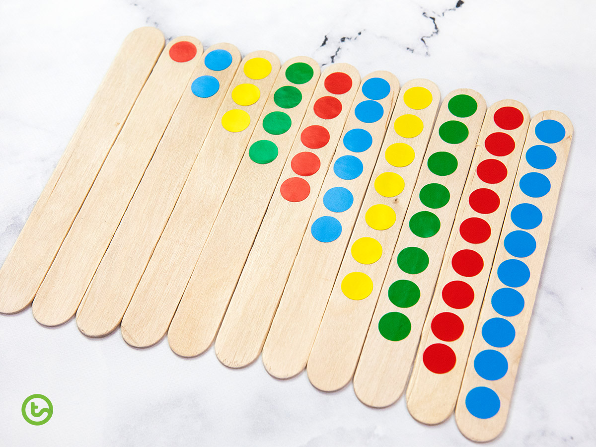 DIY popsicle stick color pockets