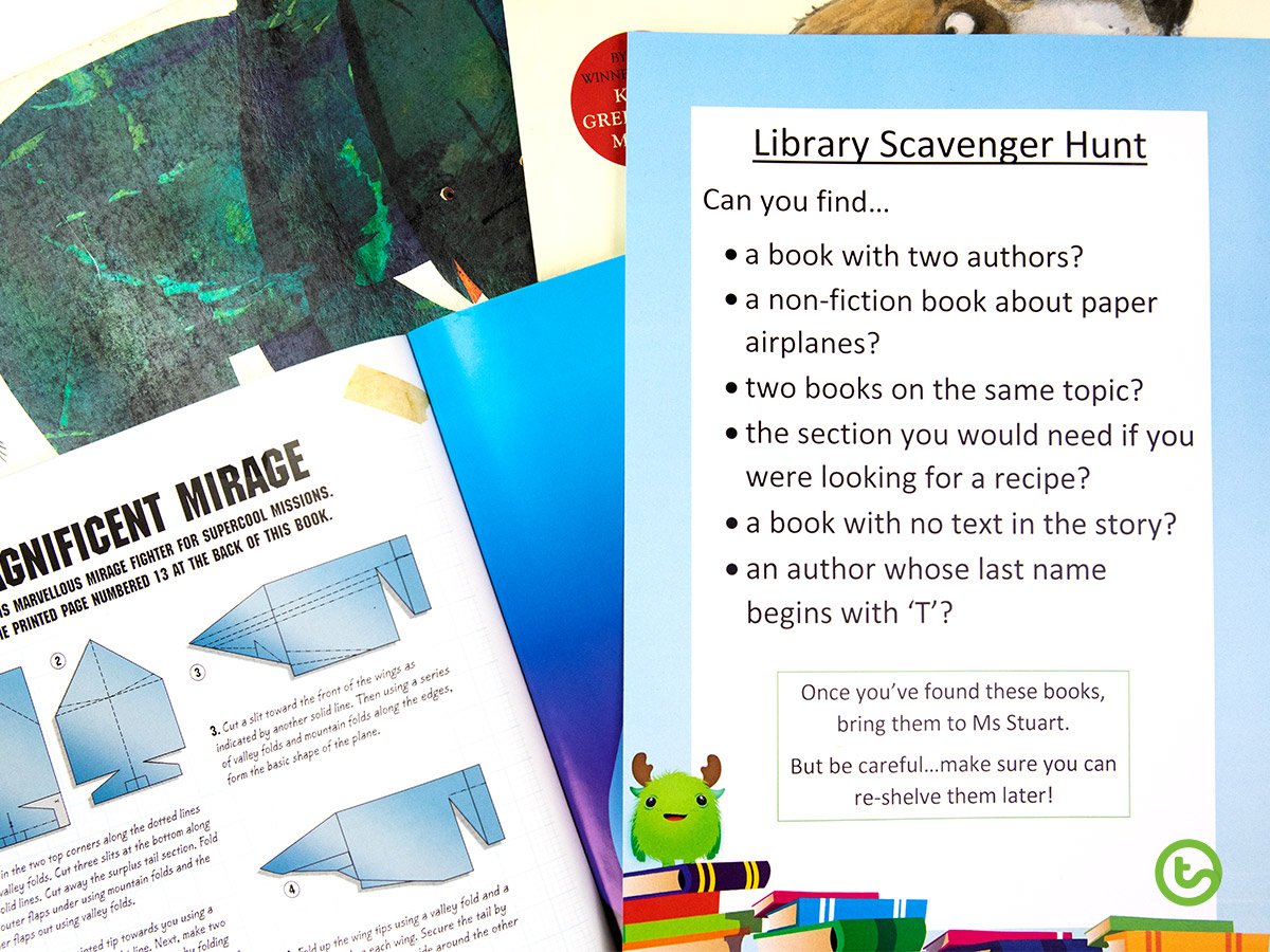 Library Activities for Kids - Making the most of library time - library scavenger hunt