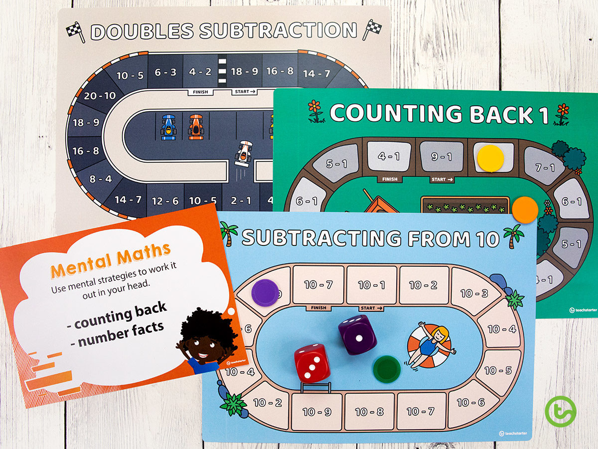 Mental maths subtraction facts games