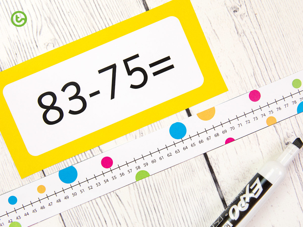 Printable number lines for subtraction jump strategy