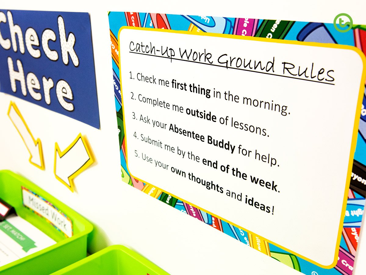 Catch up on missed work - set some ground rules