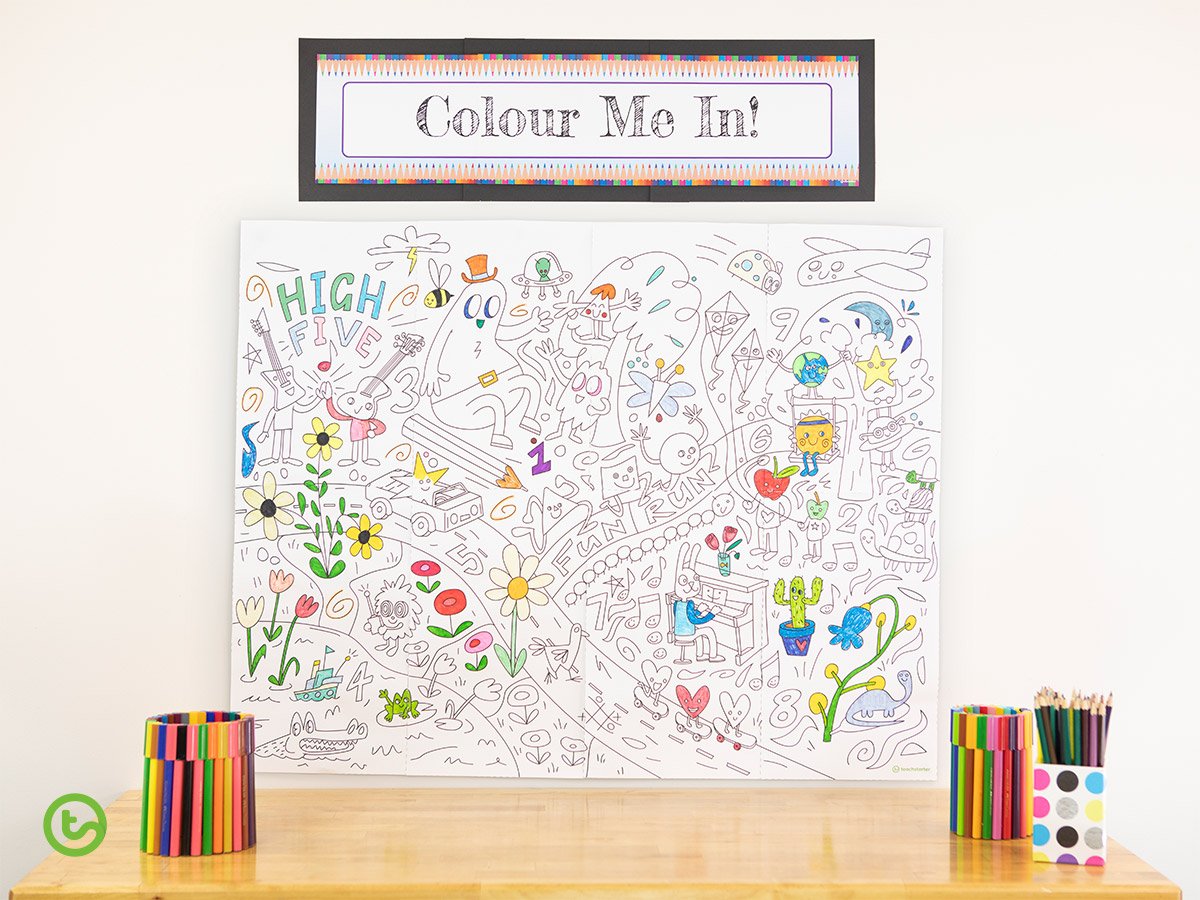 Interactive Classroom Display - Colouring In