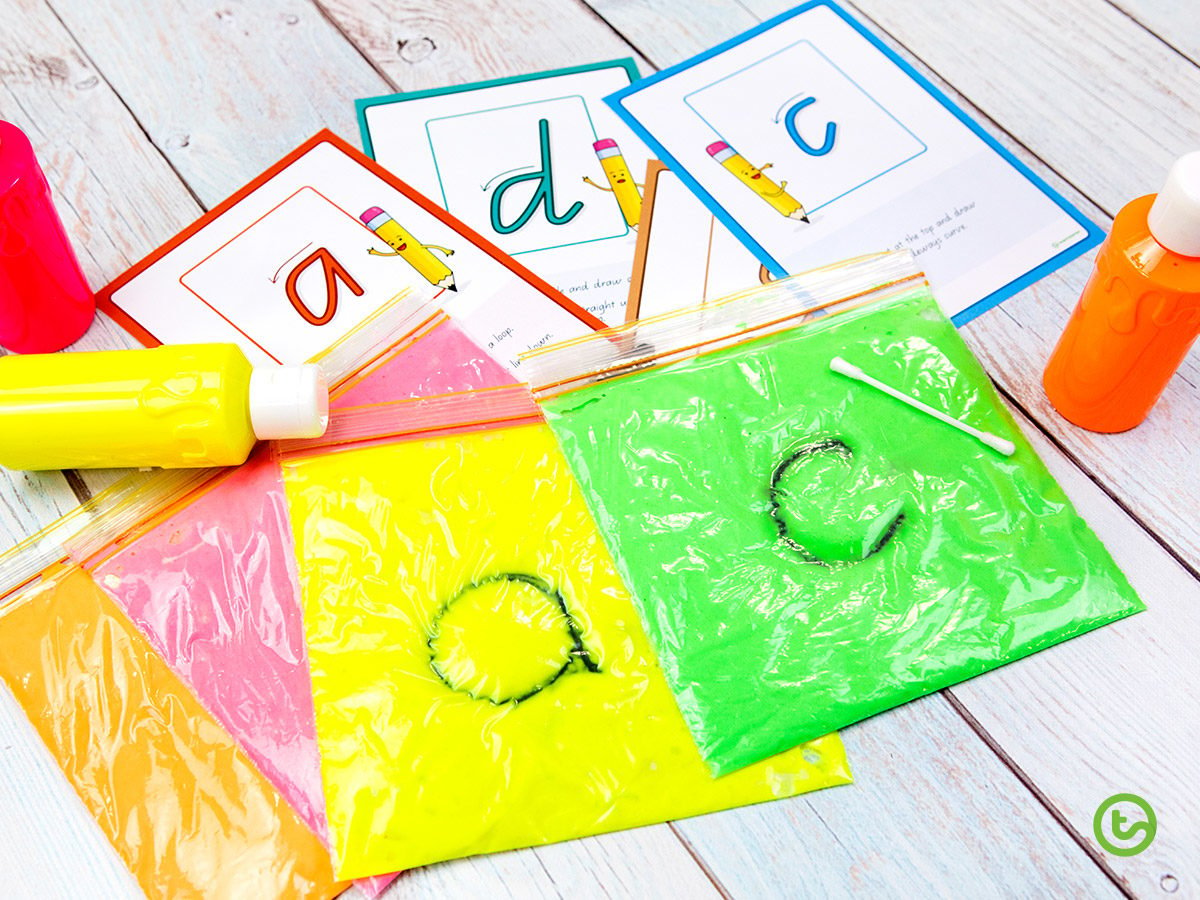 squishy bags for letter formation activity