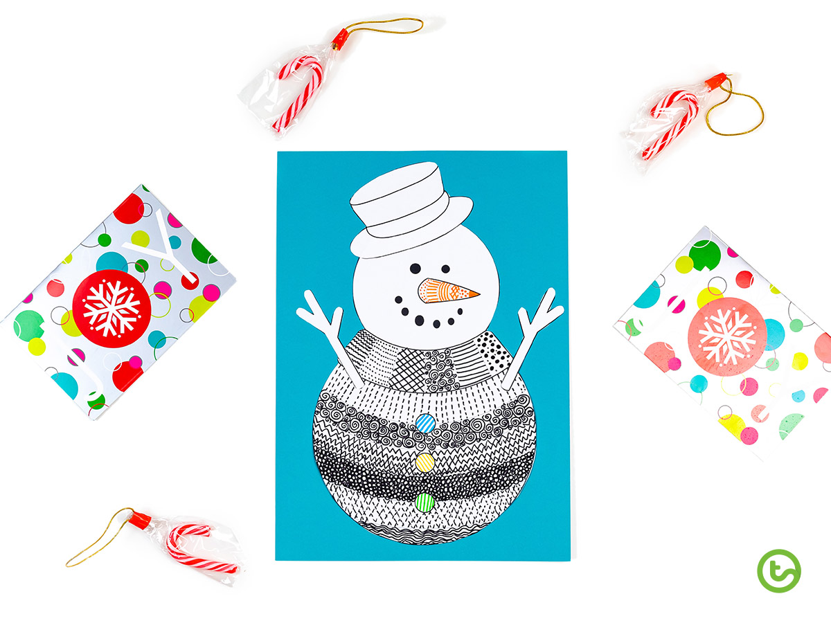 Funky Snowman Craft Template