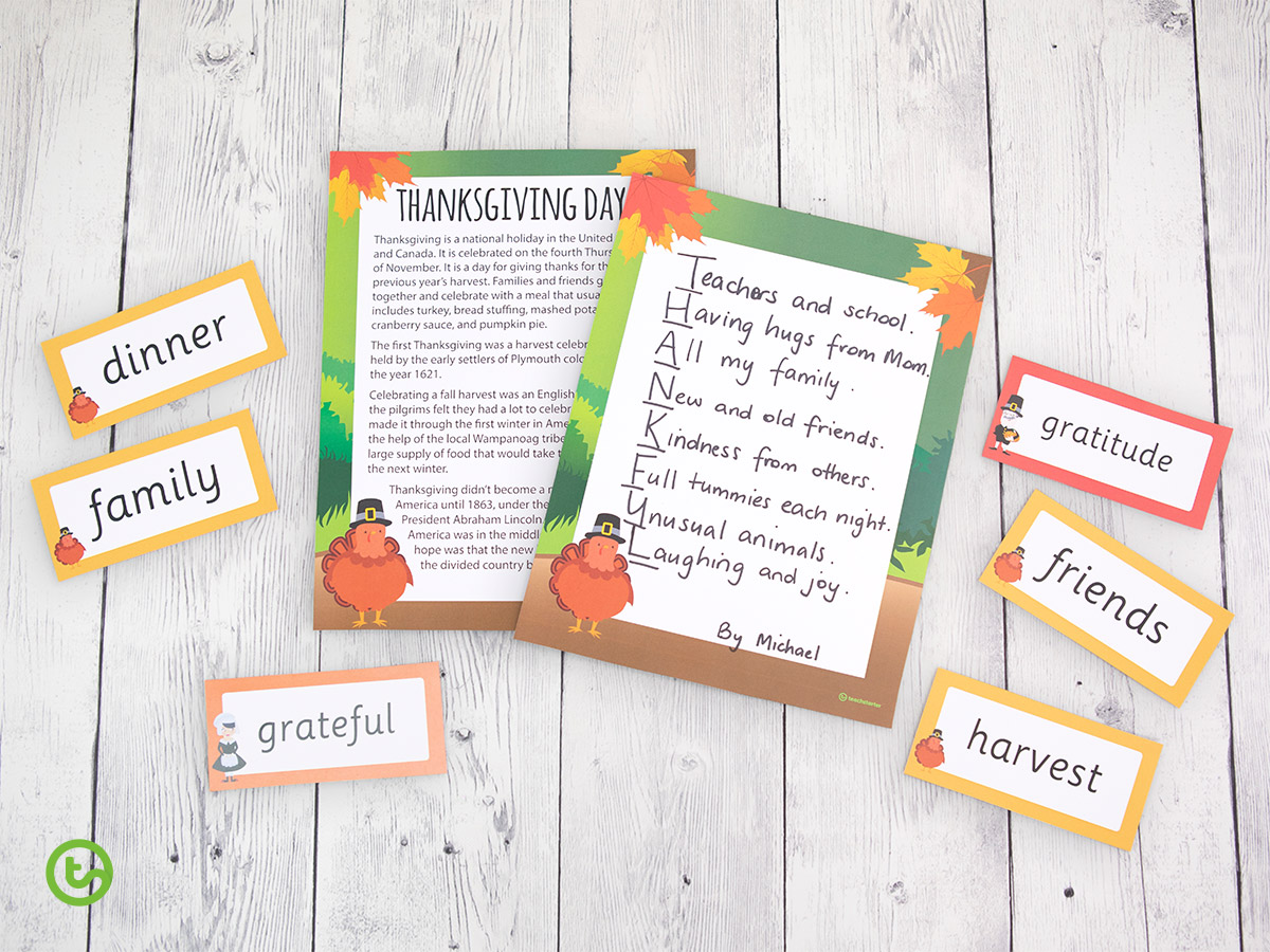 Thanksgiving Activities for the Classroom - Thanksgiving Writing Activities