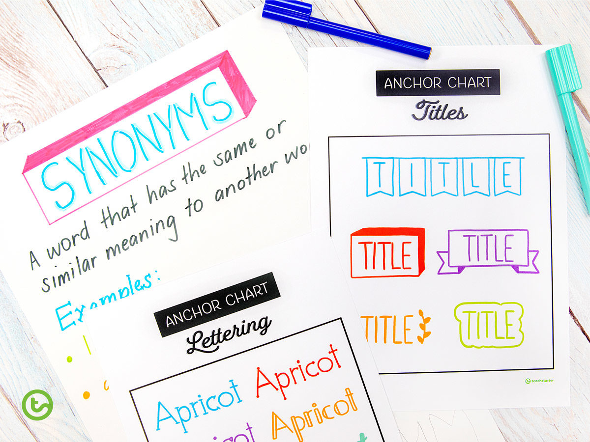 title and lettering ideas for anchor charts