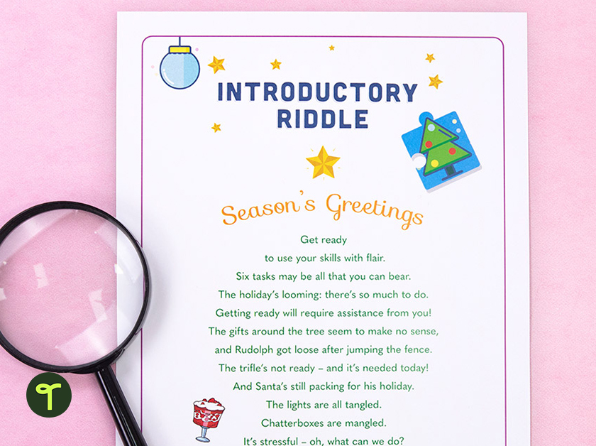 christmas code cracker puzzle for middle years