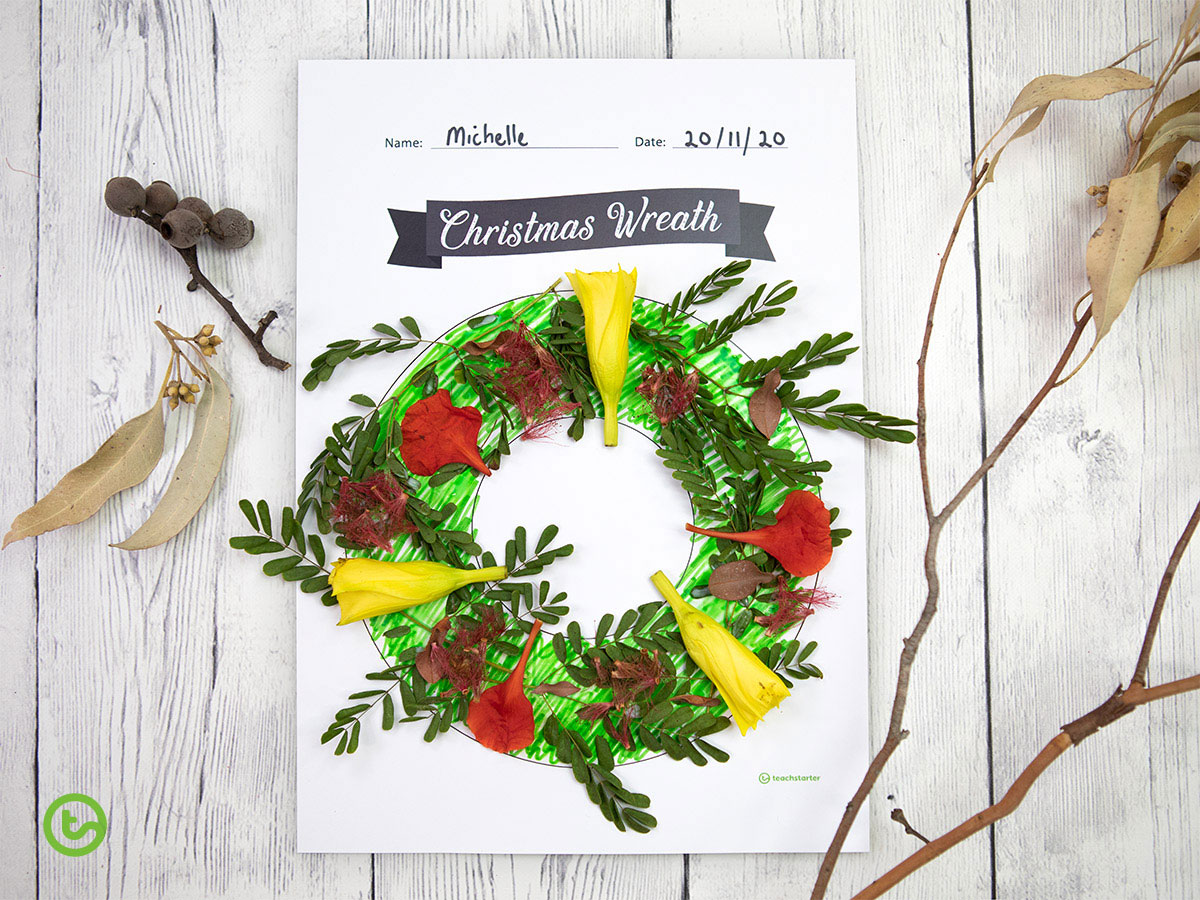 Easy Christmas Wreath Crafts for Kids (Template Download!)  Teach Starter