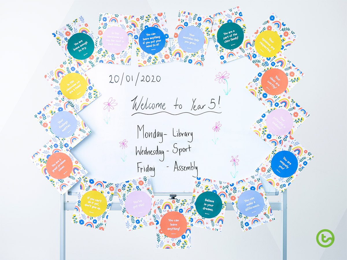 Positive Affirmation Posters - display on a whiteboard