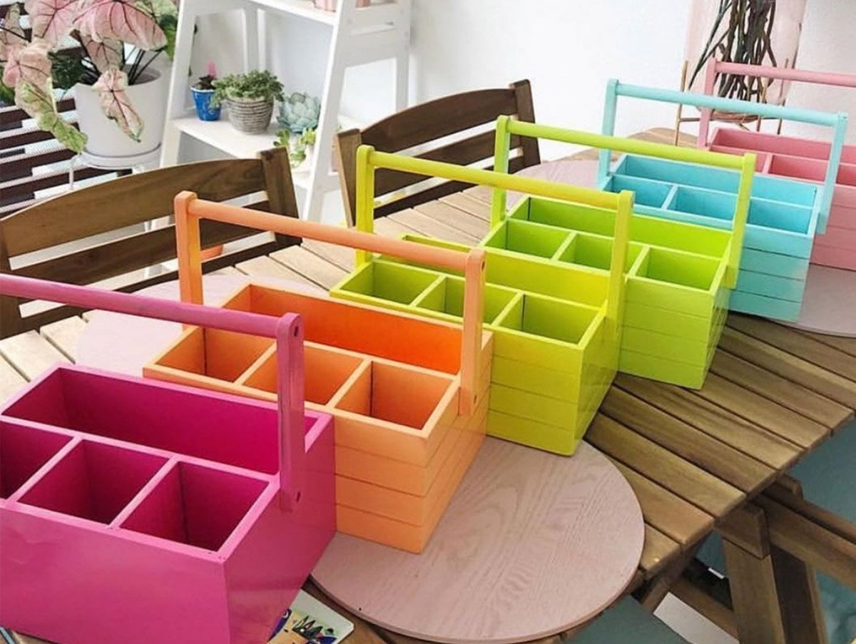 Classroom desk storage solution