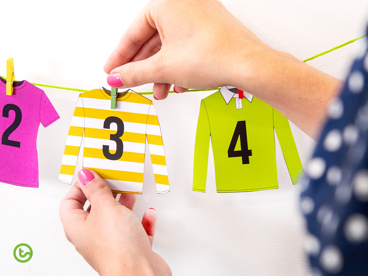 Number clothesline activity