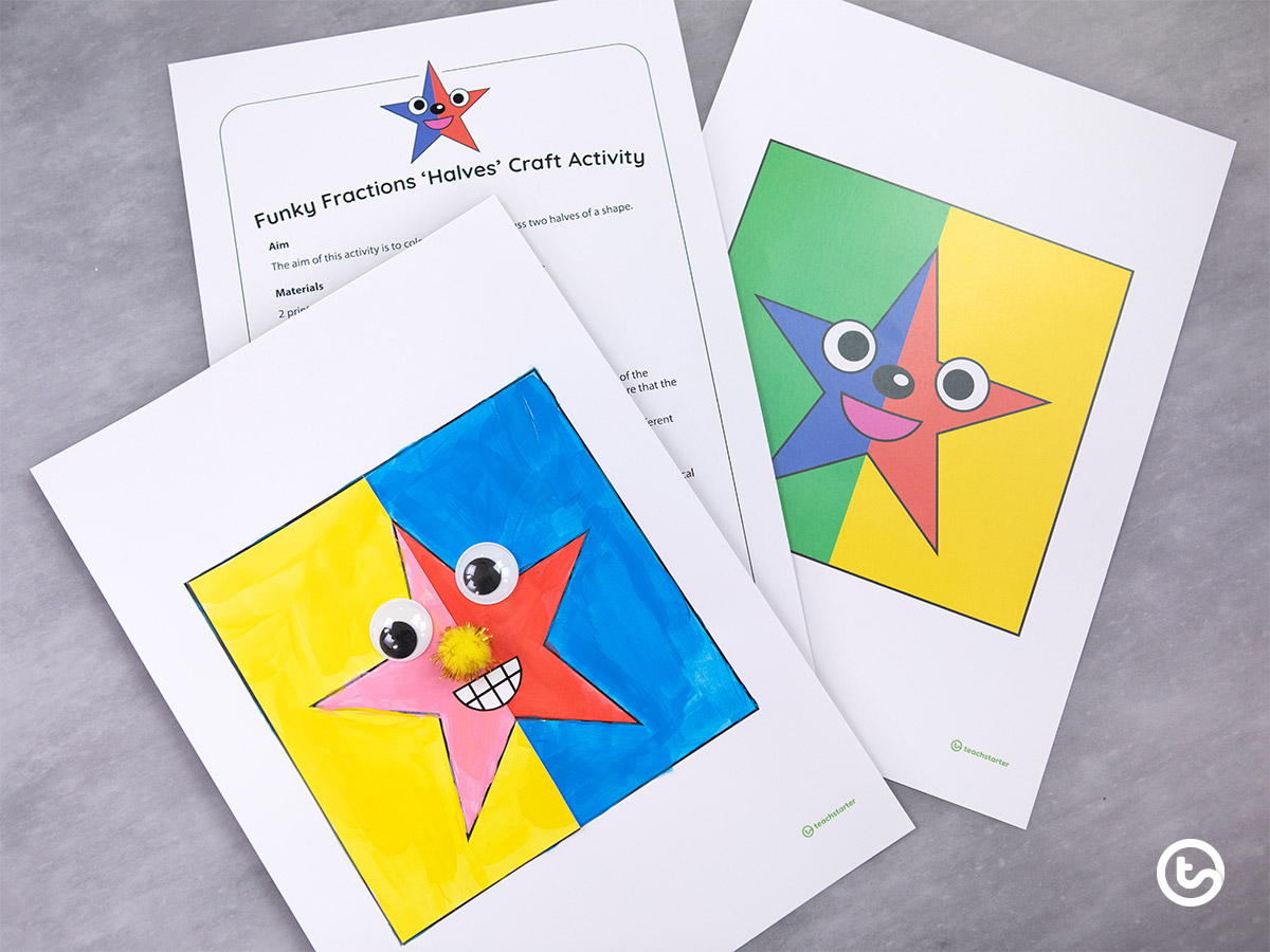 Fraction Activities for Early Years - Fraction Halves Craft Activities