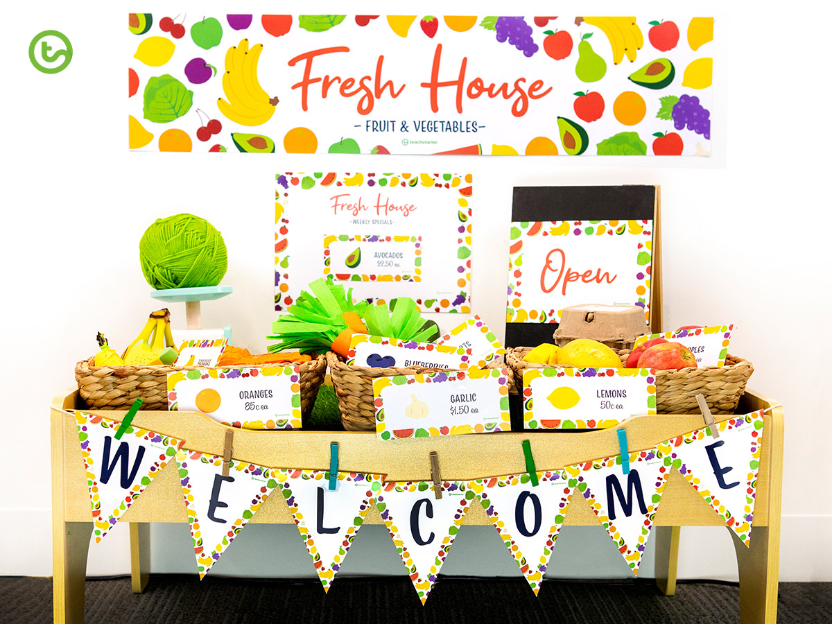 Role Play Area In The Classroom Fruit And Vegetable Shop Teach Starter