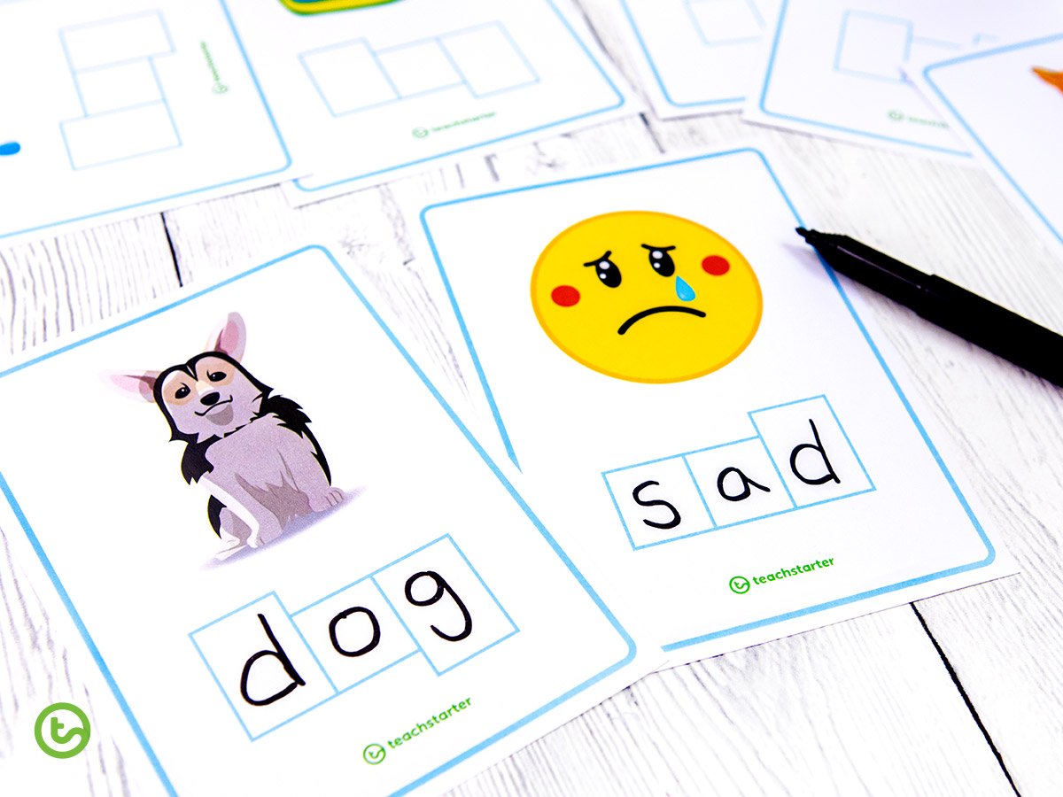 CVC Word Shape task cards