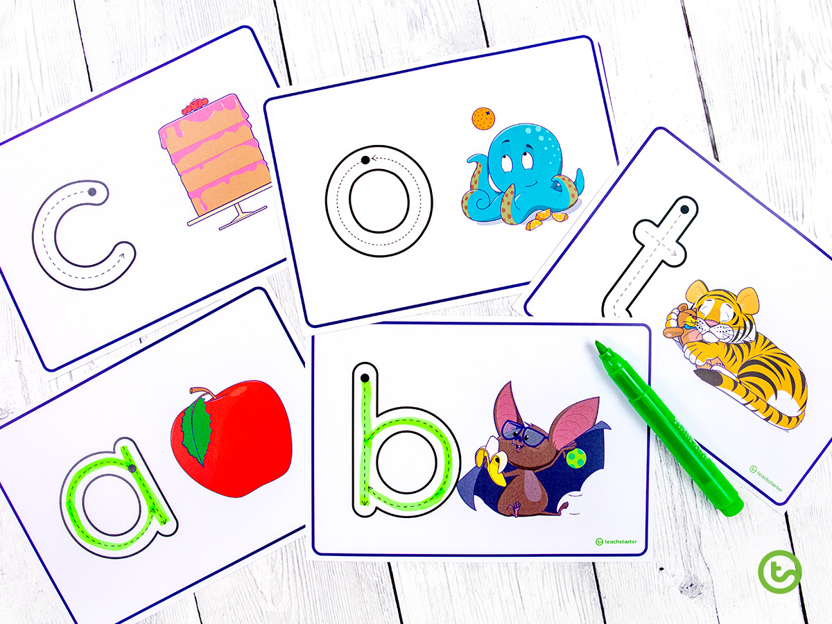 Lowercase letter formation task cards