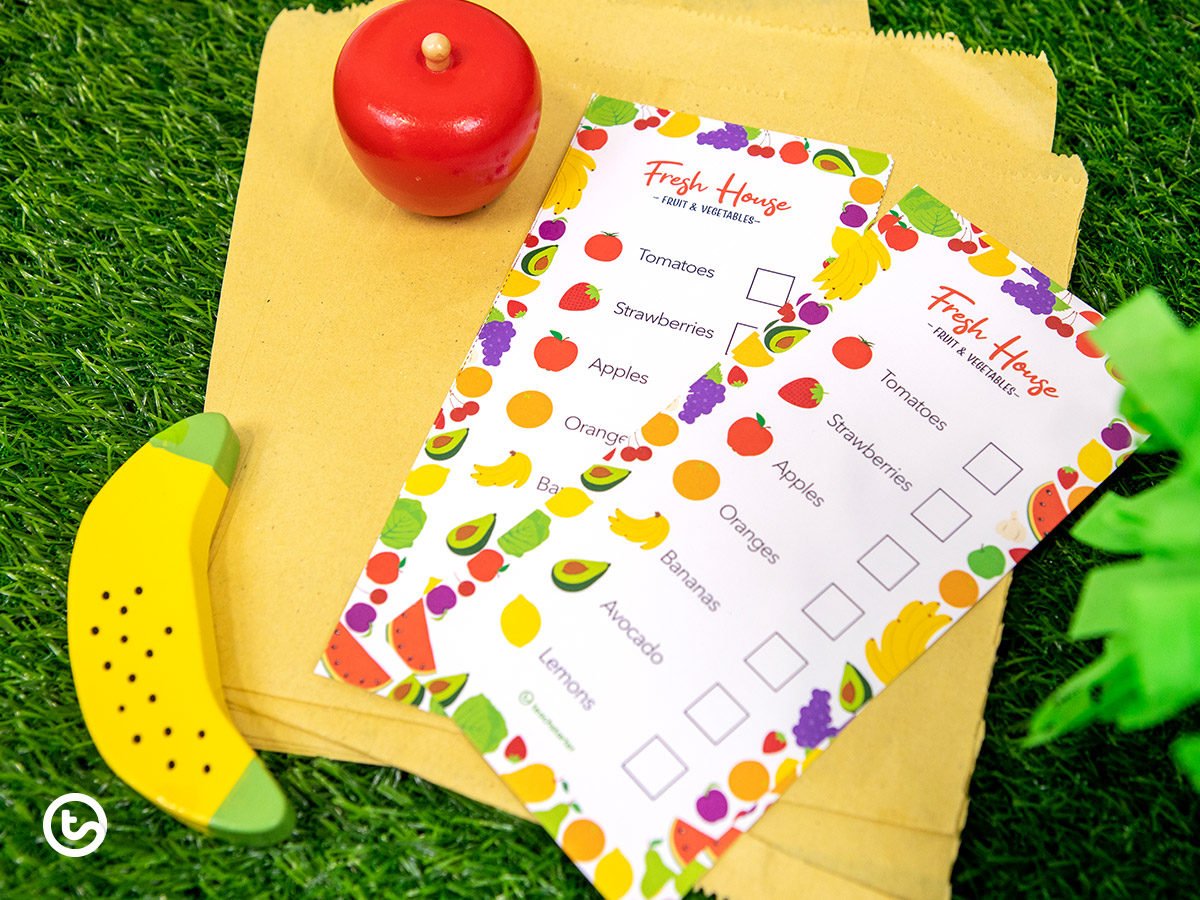 Fruit and Vegetable Shop - Shopping Lists for Kids