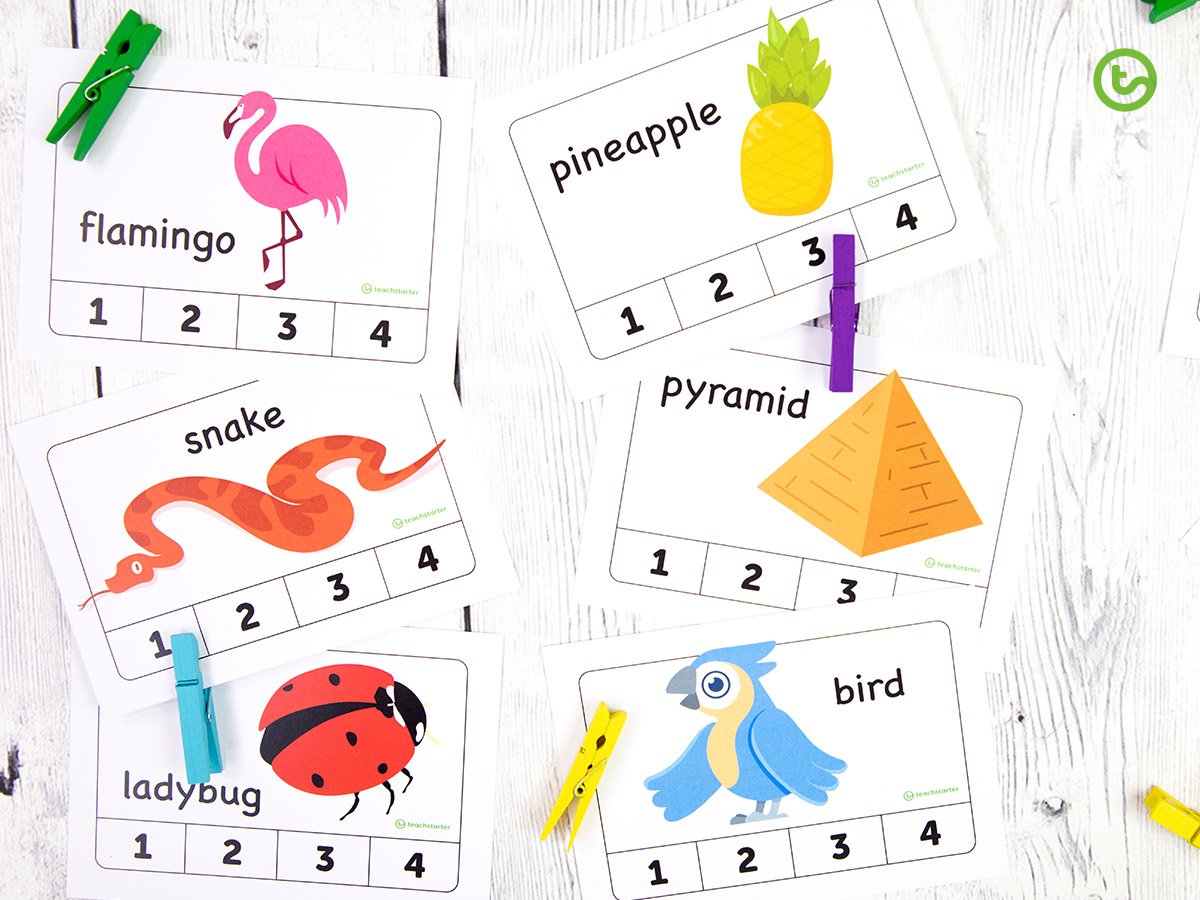 Syllable Peg Cards Activity