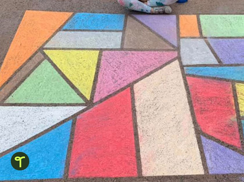 sidewalk chalk idea exploring angles
