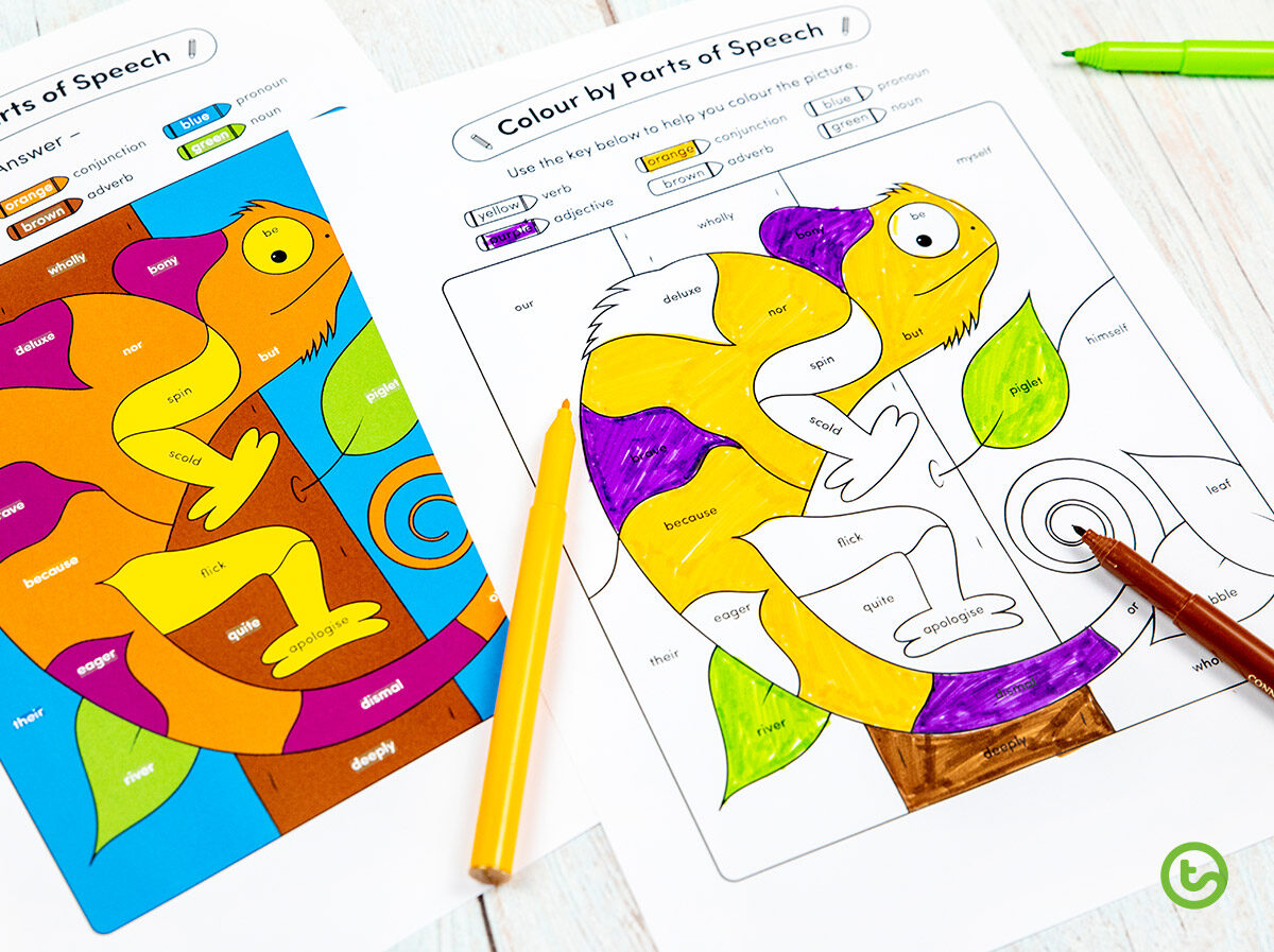 Colour by Parts of Speech Worksheets