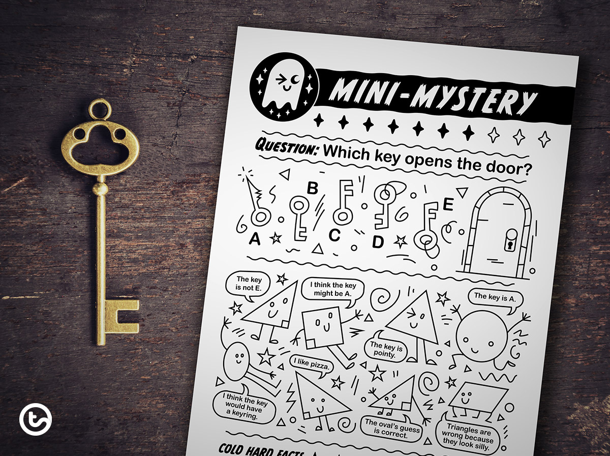Mini-mystery activity - logic puzzles for kids.