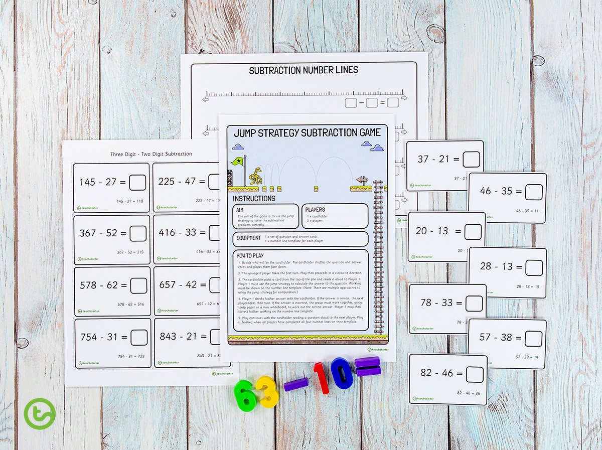 Number Line activities - Jump Strategy Game