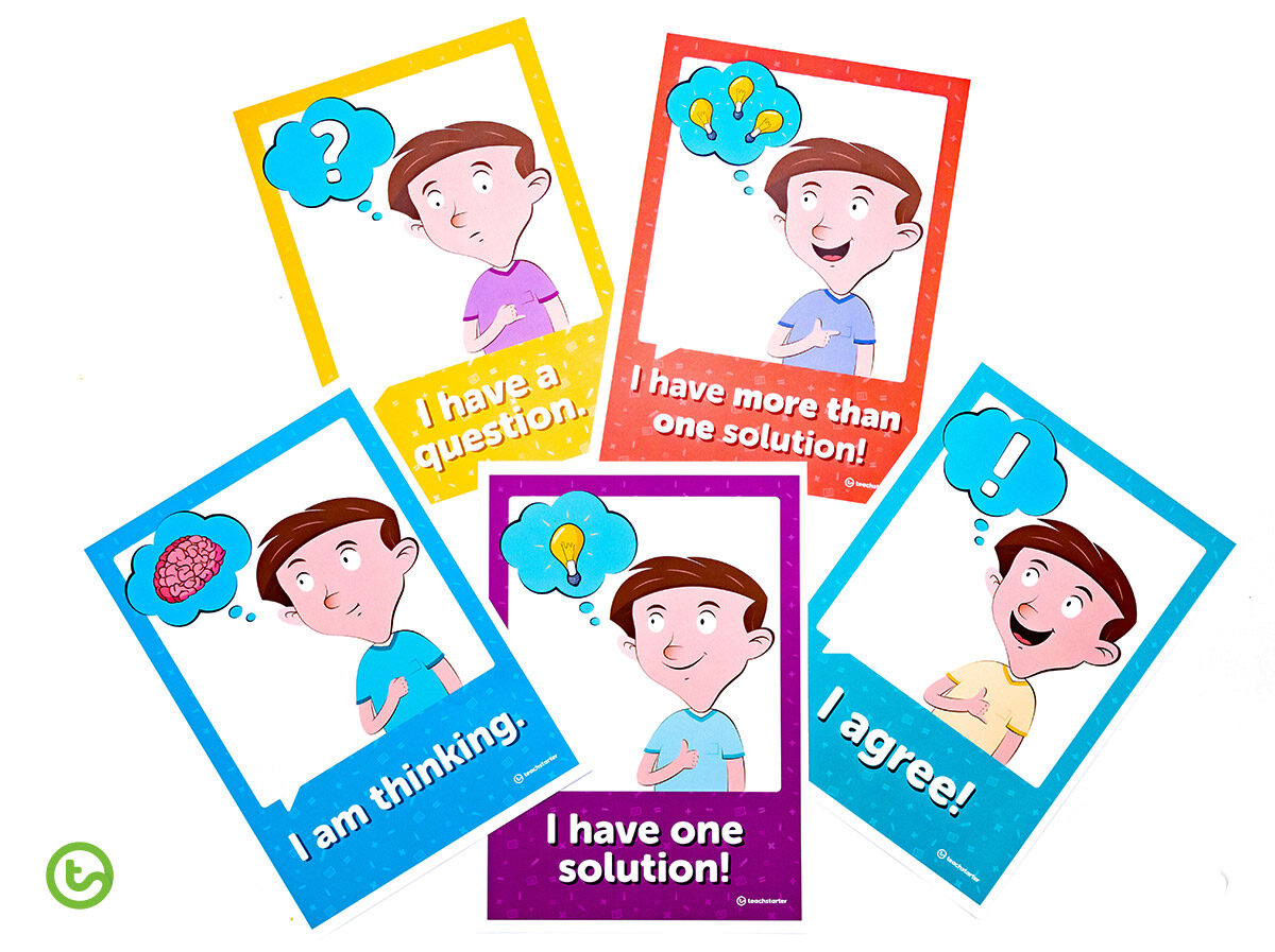 hand signal posters for number talks to reduce classroom calling out