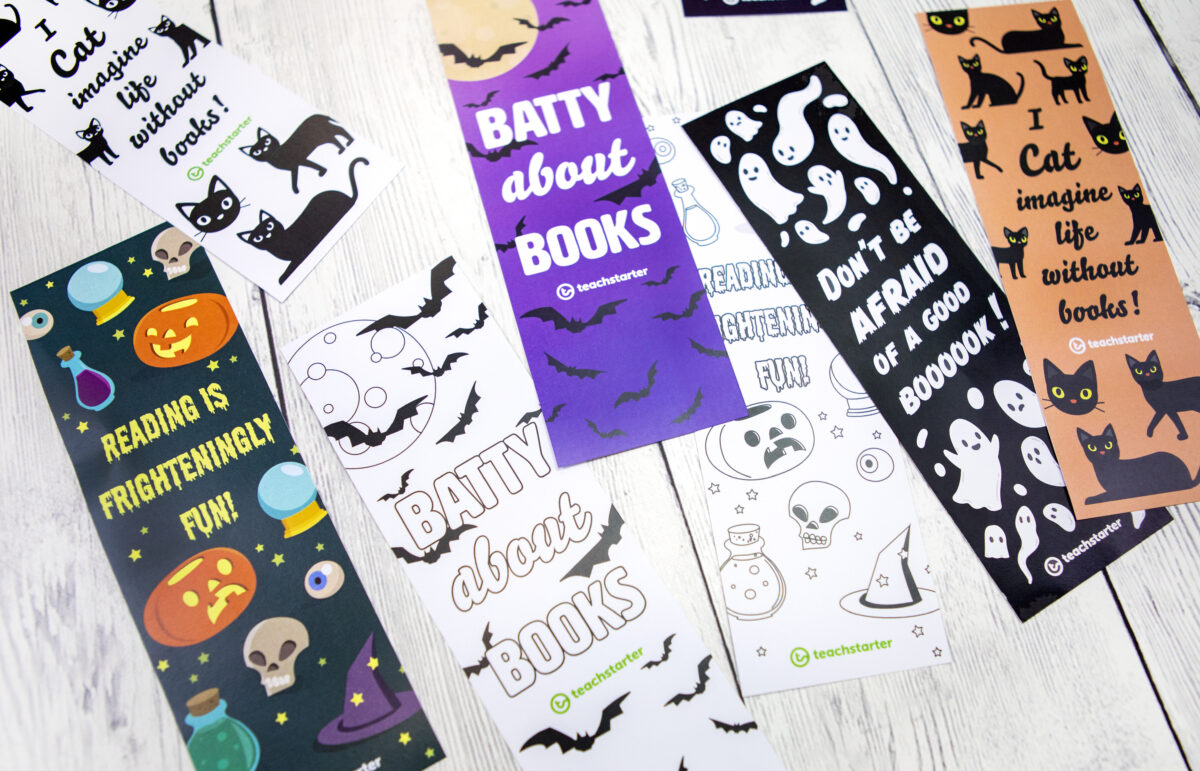 printable Halloween bookmarks