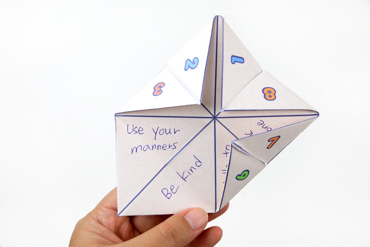 printable paper kindness fortune tellers for kids
