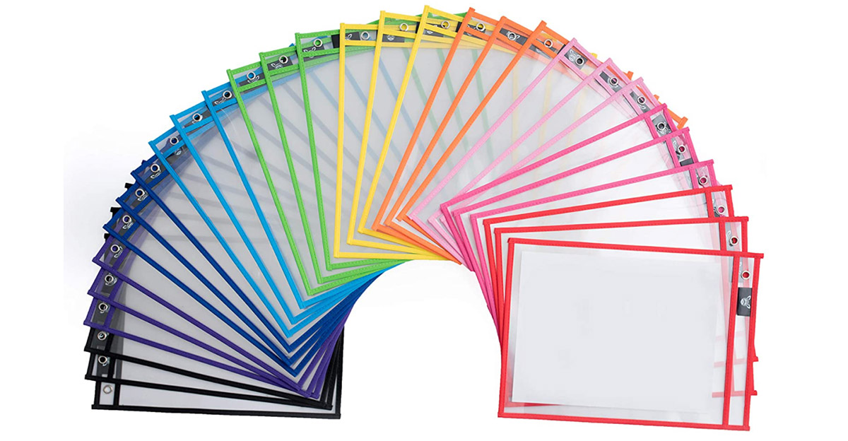 Plastic sleeves for the classroom