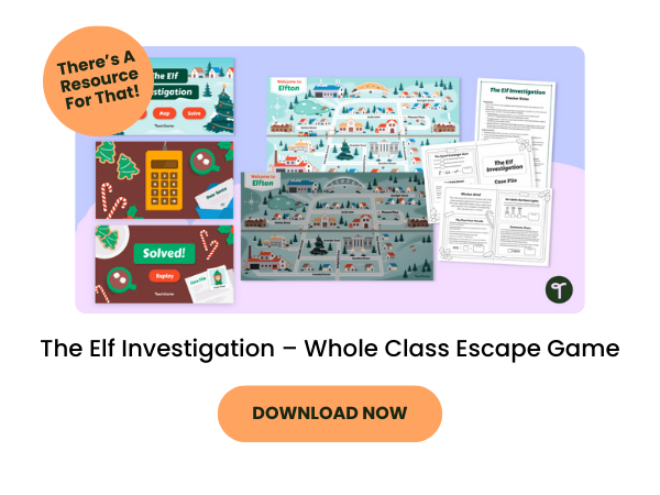 A primary teaching resource called: The Elf Investigation – Whole Class Escape Game