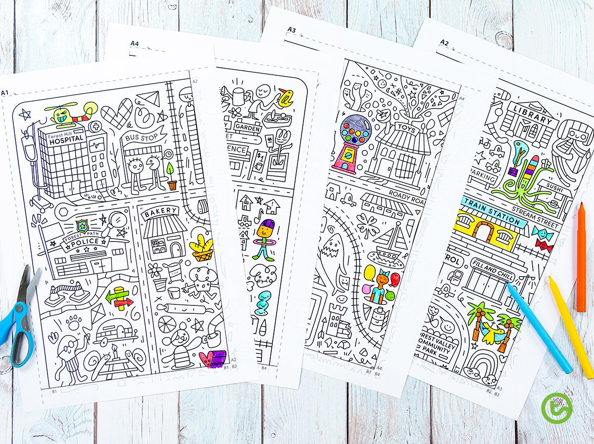 OMY Los Angeles Giant Coloring Poster