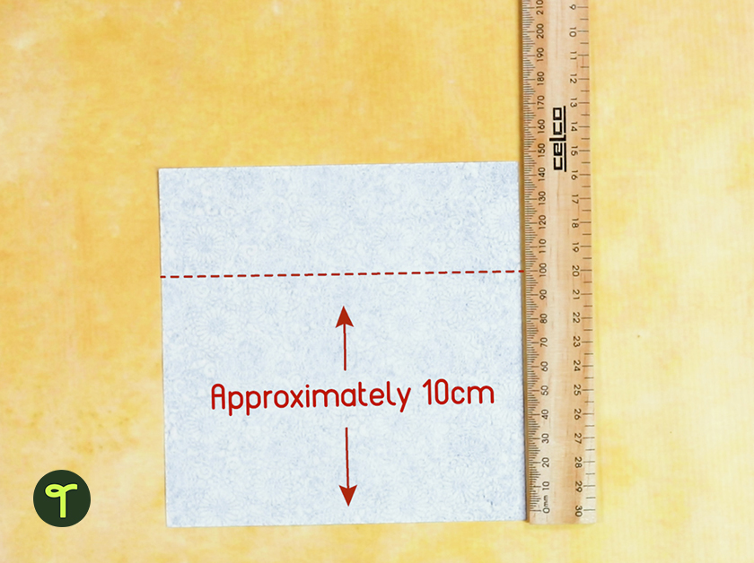 origami paper size with ruler