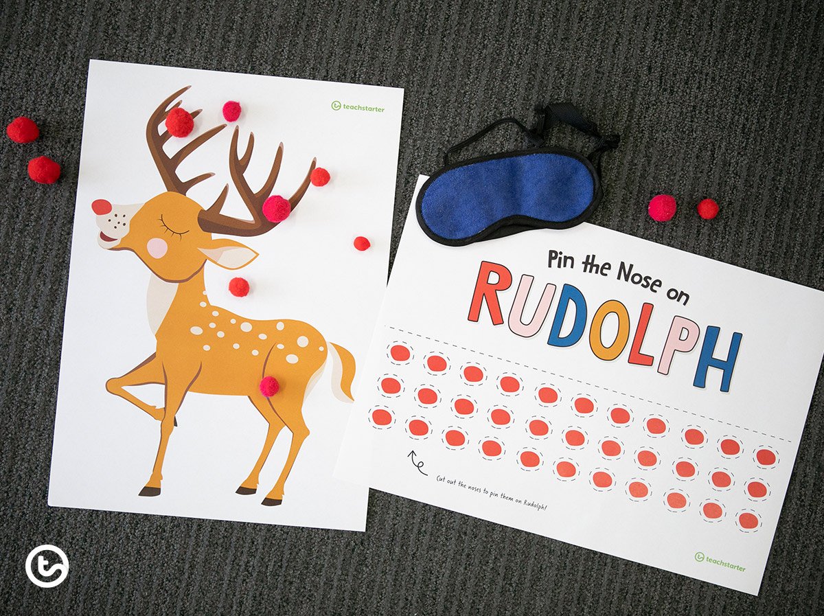 Christmas Games - Pin the Nose on Rudolph