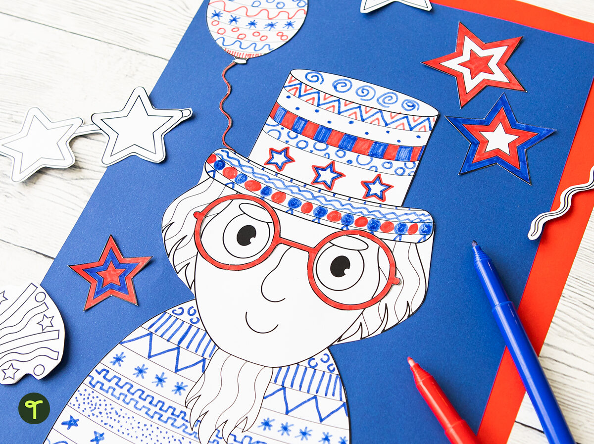 uncle sam activity for kids for presidents day
