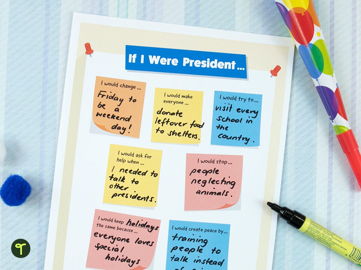 If I Were President activity for kids