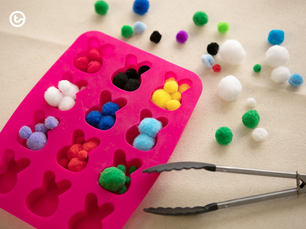 Subitizing activity using pom-poms