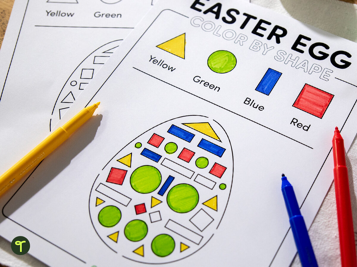 easter egg 2D shape activity