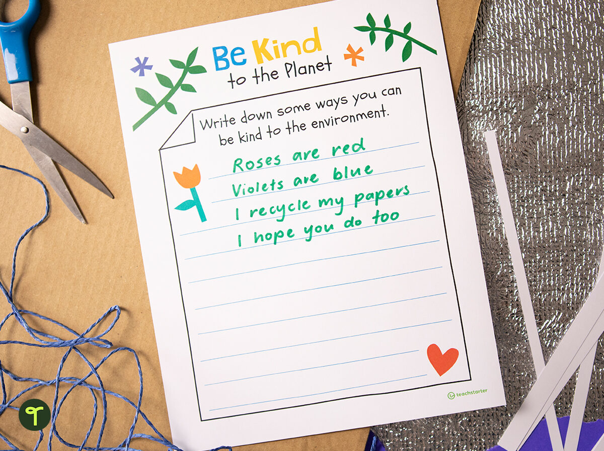 be kind to the planet poetry template