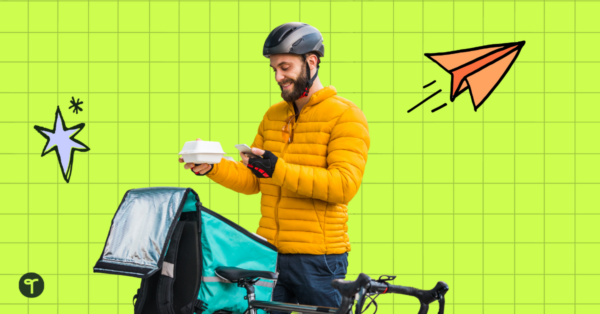 Man Delivering Food on Bike