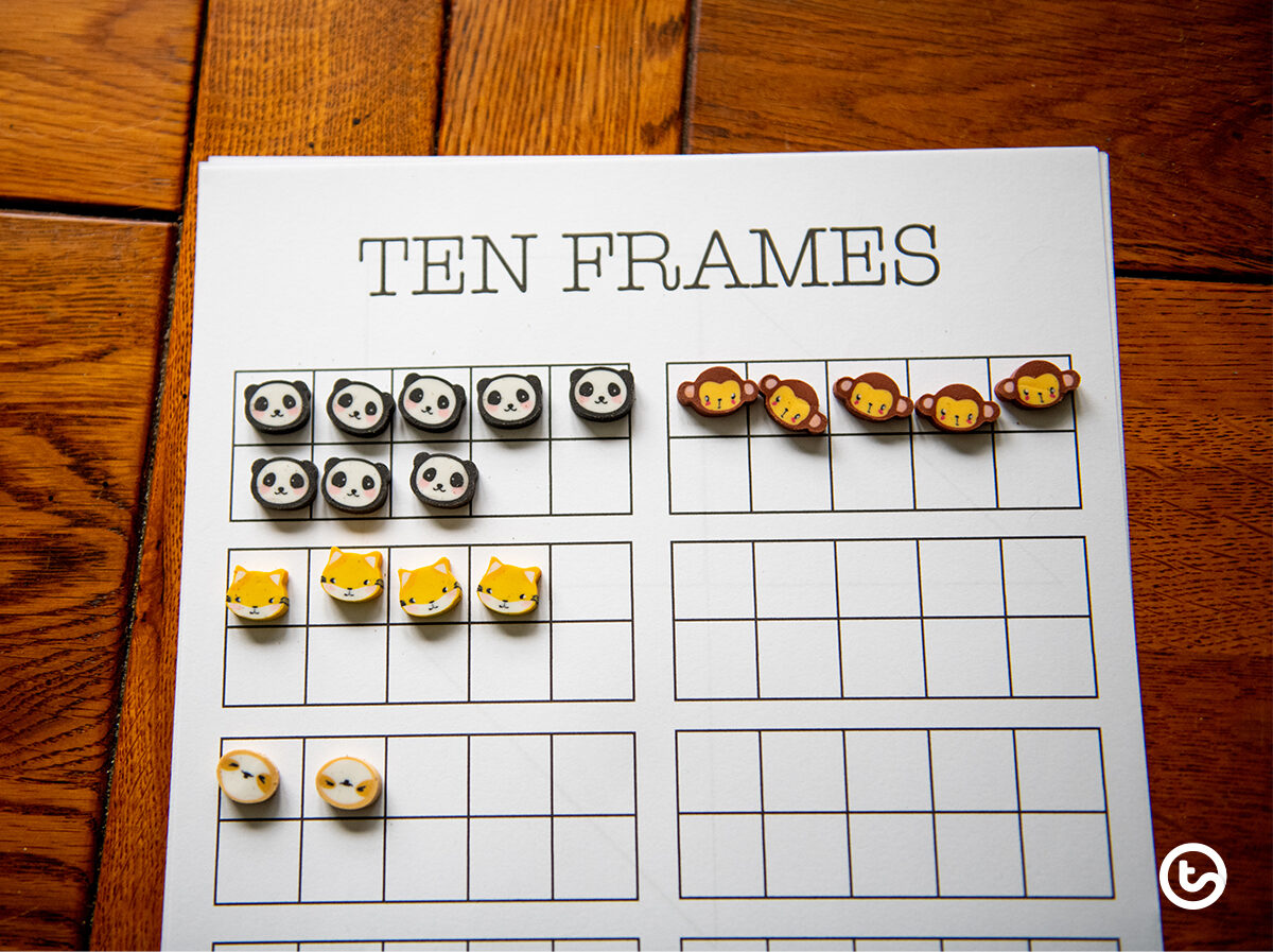 ten frames with erasers