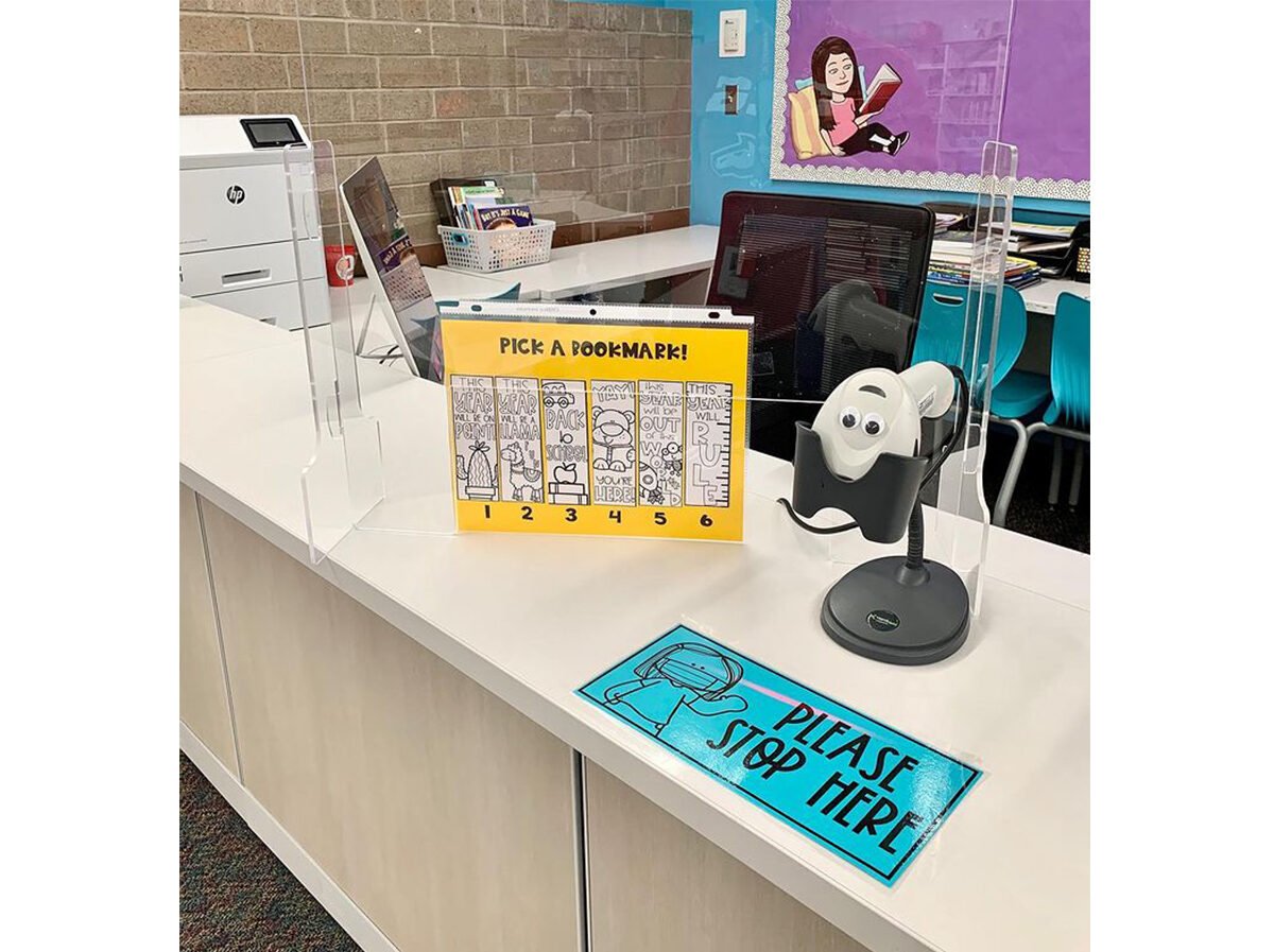 pick a bookmark station in school library