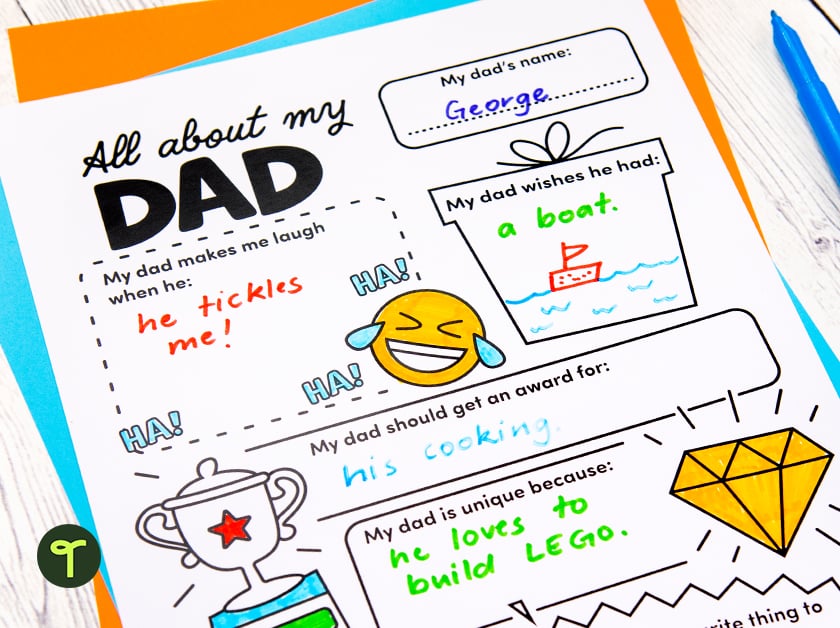 printable all about my dad template