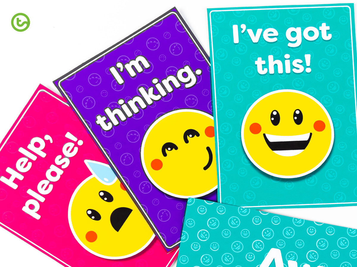emoji cards featuring student assessments