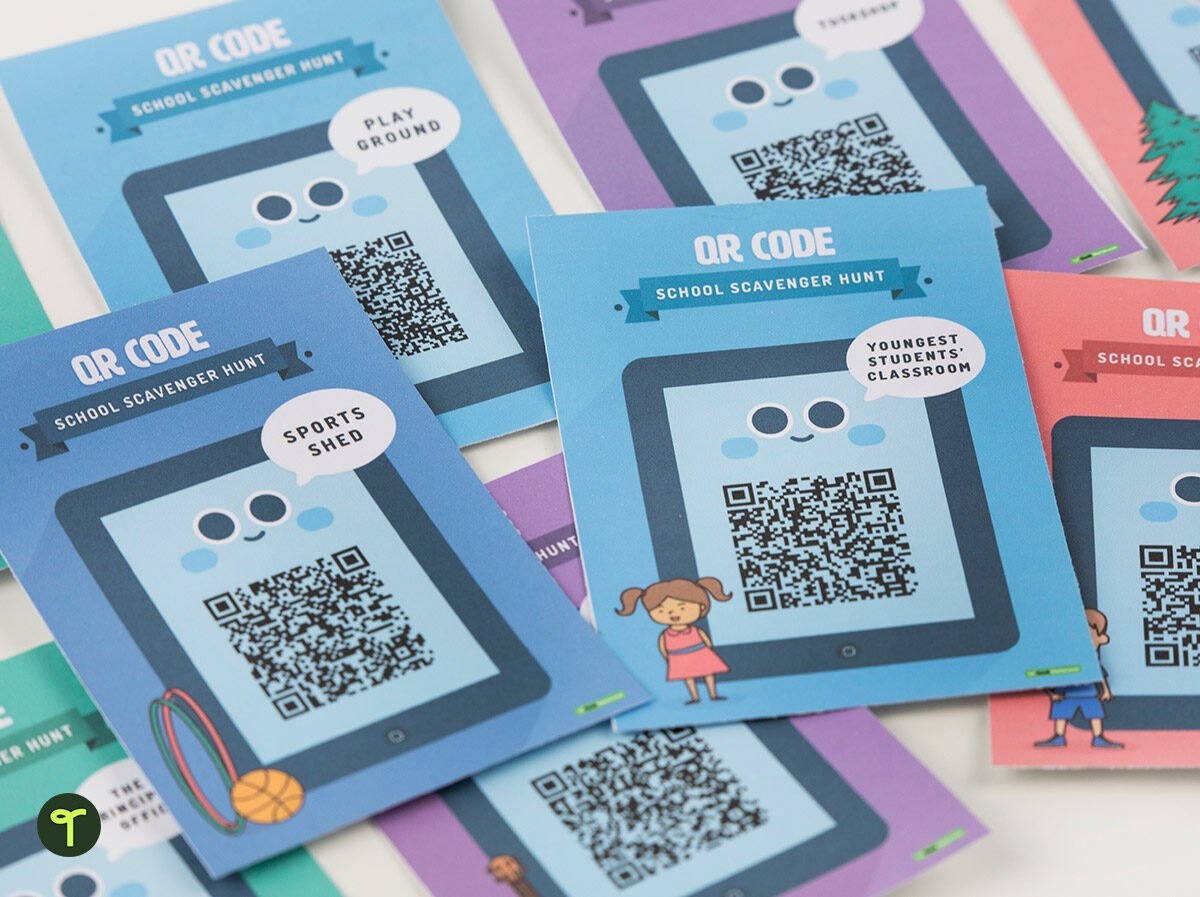 QR code scavenger hunt for first day of school