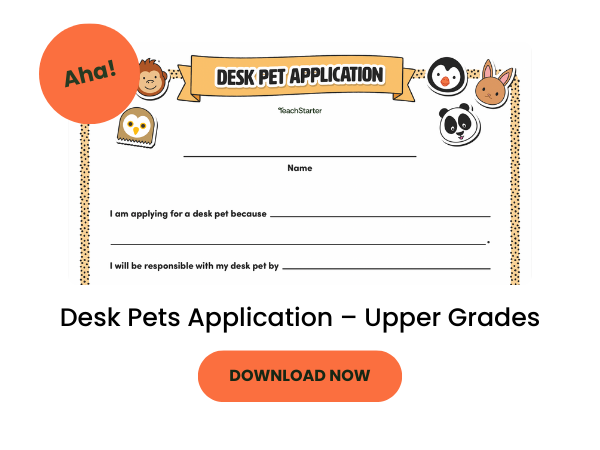 Desk Pets Application preview with orange 
