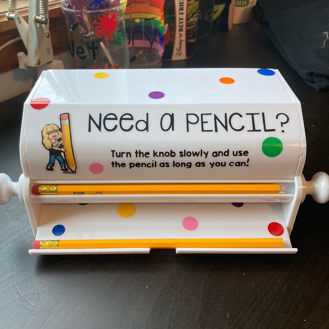 pencil dispenser with bitmoji