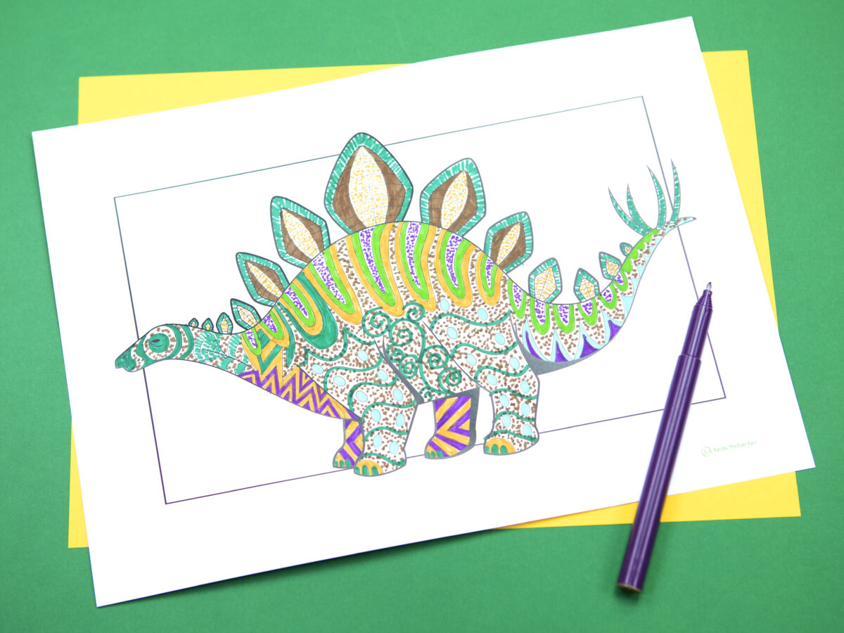Stegosaurus Mindful Coloring Sheet