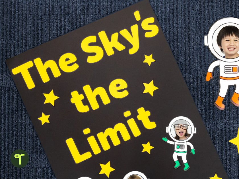 the sky's the limit classroom door decorations