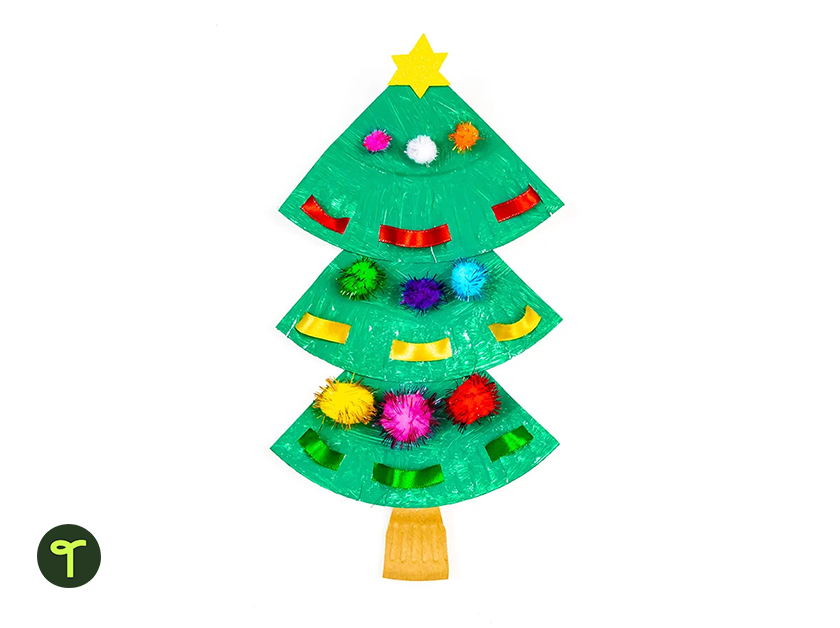 Christmas Baubles Christmas Tree Shaped Paper Plate